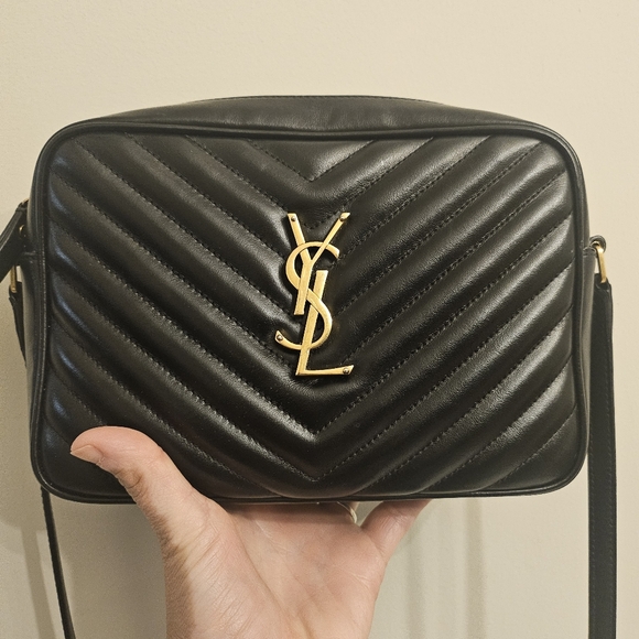🖤 Saint Laurent YSL Lou Camera Bag Black Chevron Calfskin - Picture 12 of 12